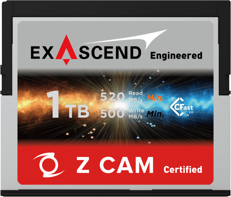 Exascend's 1 TB CFast card for Z CAM E2
