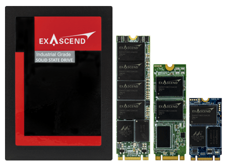 Photo showing the entire Exascend SI3 SED SSD lineup.