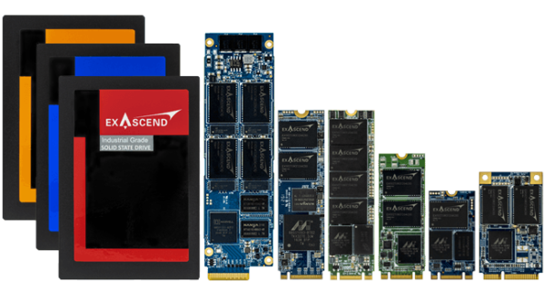 A selection of Exascend's SSD products