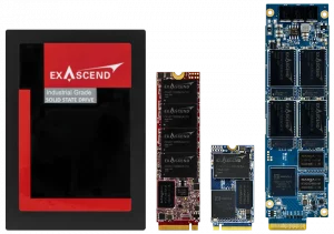 Exascend's industrial-grade PI4 series solid-state drives in the U.2, M.2 and E1.S form factors
