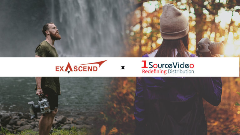 Image of cinematographers and photographers with the Exascend and 1SourceVideo logo's superimposed.