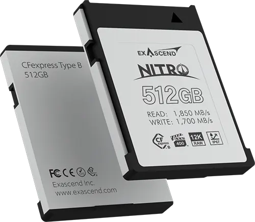 Exascend's innovative Nitro CFexpress card with 512 GB capacity