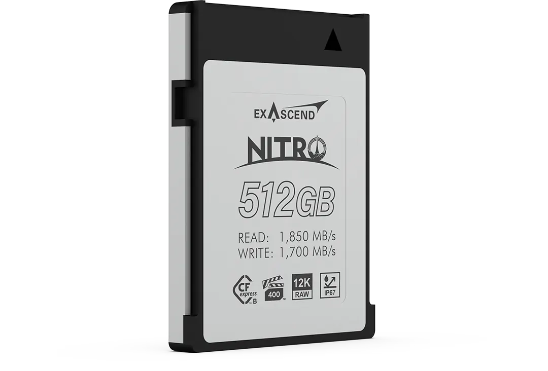 Exascend's cinematography-optimized Nitro CFexpress card with 512 GB capacity