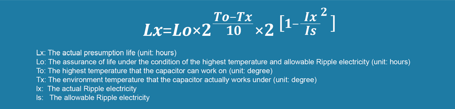 Exascend uses the formula to estimate capacitor life.